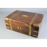 A Rosewood Brass-Mounted Writing Box