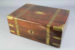 A Rosewood Brass-Mounted Writing Box