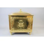 A Victorian Polished Brass Coal Box