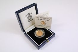 A 1998 Gold Proof Half Sovereign