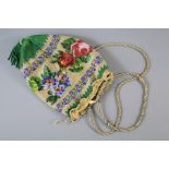 A Victorian Bead-Work Drawstring Bag