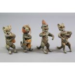 A Set of Antique Cold Cast Bronze Nodding Cats