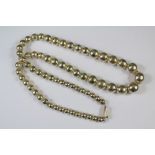 A Ladies Mexican Silver Bead Necklace