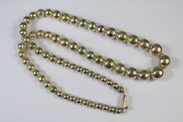 A Ladies Mexican Silver Bead Necklace