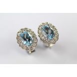 A Pair of 18ct White Gold and Aquamarine Earrings