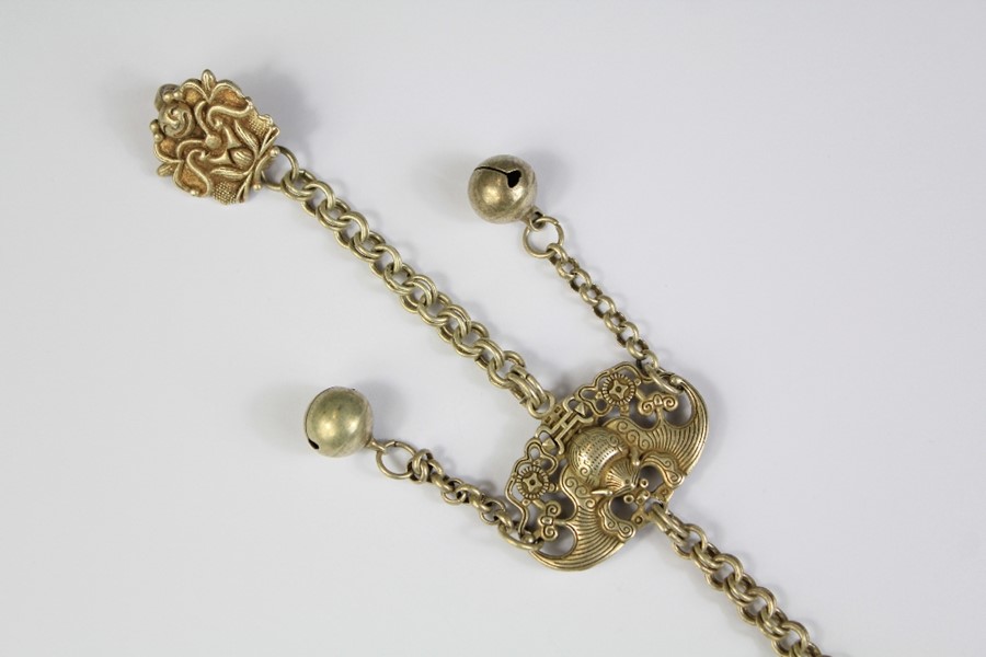 A Chinese White Metal Chatelaine. - Image 3 of 3