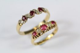An Antique 18ct Yellow Gold Diamond and Ruby Ring