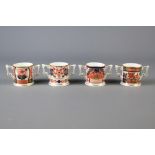 Four Crown Derby Miniature Mugs