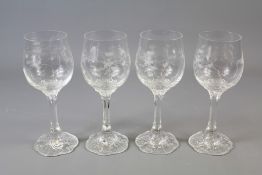 Four Crystal Rosenthal Classic Rose Monbijou Wine Glasses