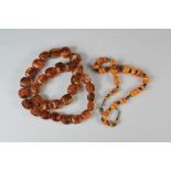 A Set Natural Part-Amber Beads