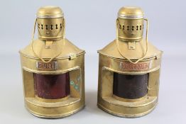 A Pair of Brass Marine Lanterns