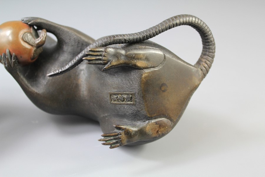 A Meiji Period Japanese Bronze Rat - Image 5 of 5