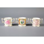 Three Crown Derby Miniature Mugs