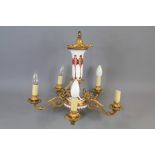 An Early 20th Century Five Branch Bohemian Glass Chandelier