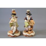 A Pair of Continental Porcelain Candlesticks.