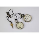 Two Victorian Continental Silver Pocket Watches