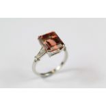 An Art-Deco-style 5.33ct Natural Blush Apricot Tourmaline Ring