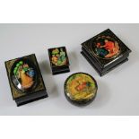 20th Century Hand Painted Russian Boxes