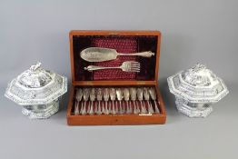 A Set of Silver-Plated Fish Knives and Forks