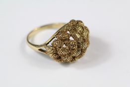 A Vintage Baroque 9ct Gold Ring