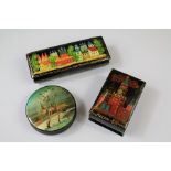 20th Century Hand Painted Russian Boxes