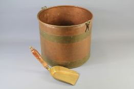 A Vintage Copper Coal Basket