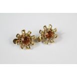 A Pair of Vintage 9ct Gold and Topaz Earrings