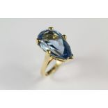 A Continental 14ct Yellow Gold and Topaz Ring