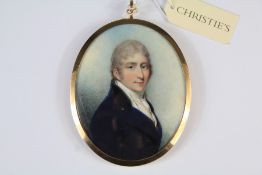 After William Wood (British 1769-1810) Oval Portrait Miniature