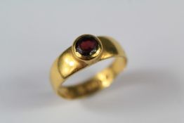 A 22ct Yellow Gold Garnet Ring