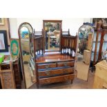 An Edwardian Walnut-Fronted Dressing Table Mirror