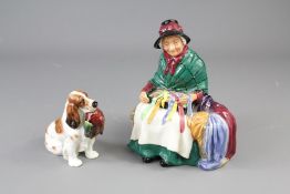 Royal Doulton Figure of a Seated Lady Selling Silks and Ribbons