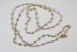 A 14 ct Gold White Stone Necklace