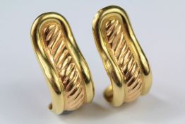 A Pair of Continental 18ct Gold Earrings