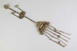 A Chinese White Metal Chatelaine