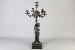 Antique Cast Metal Figural Candelabra