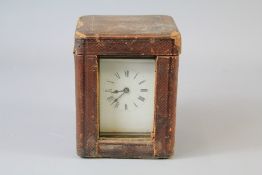 An Antique Brass Carriage Clock