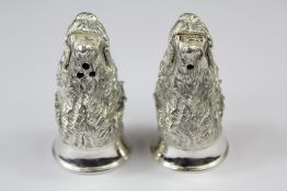 A Pair of Silver Novelty Condiments