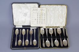 Two Sets of Silver Teaspoons