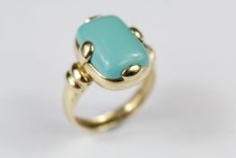 A 14ct Gold Blue Stone Ring
