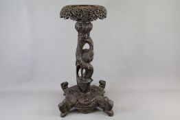 A Late 19th Century Chinese Carved Occasional Torchere/Jardiniere Stand