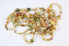 A Multi-Coloured Fresh Water Pearl Necklace