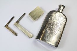 A Victorian Silver Hip Flask
