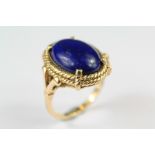A Continental 14ct Yellow Gold and Sodalite Ring