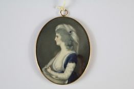 English School Circa 1780 Oval Portrait Miniature