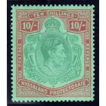 1938-44 10/- bluish green & brown-red/pale green Mint. With 2010 BPA Cert.