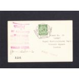 1934 Apex Air Post Exhibition illustrated card flown by Autogiro & signed by passenger.