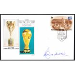 Football: Bobby Moore autographed on Tuvalu 1986 World Cup FDC. Unaddressed, fine.