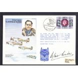 Douglas Bader: Autographed on 1977 RAF cover. Address label, fine.