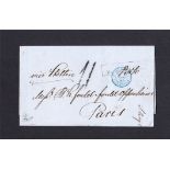 1856 stampless entire addressed to France written from St Petersburg dated 30th Juin 56 with large
